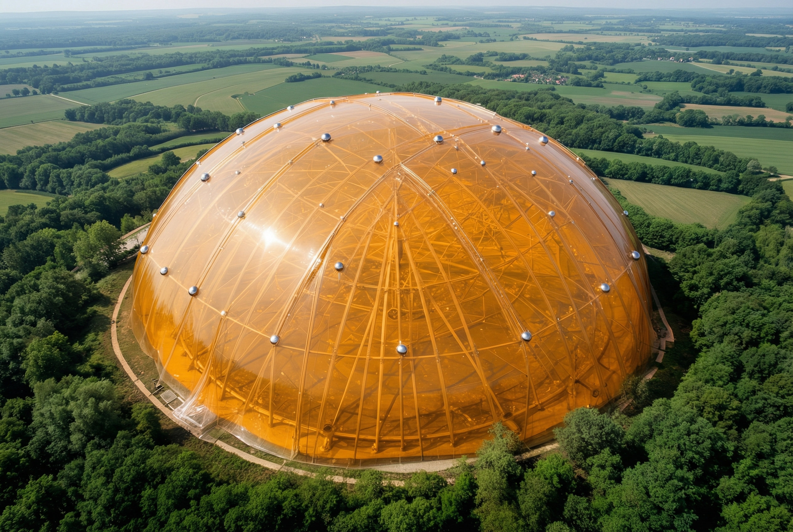 Large orange architectural dome